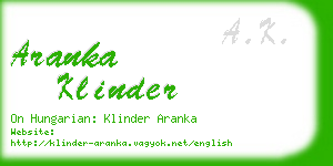 aranka klinder business card